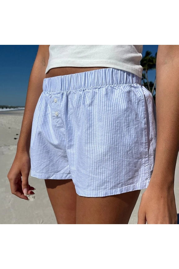 Women's Shorts Cute Soft Plaid Print Button Front Pajama Bottoms Shorts Sleepwear Fishnet Shorts Women Women Shorts Dressy Long