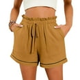thumbnail image 1 of Women's Shorts Dressy Casual Pleated Straight Leg Shorts Summer Elastic Waist Mid Rise Shorts with Pockets, 1 of 8