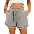thumbnail image 1 of Women's Shorts Dressy Casual Pleated Straight Leg Shorts Summer Elastic Waist Mid Rise Shorts with Pockets, 1 of 9