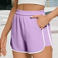 thumbnail image 1 of Women's Shorts Elastic Waist Loose Solid Color Shorts Thin Casual Shorts Sports Wearable Shorts Elastic Waist, 1 of 8