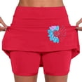 thumbnail image 1 of Women's Shorts Elastic Waist Tennis Skirt With Sports Skirt High Waist Skort With 2 Pockets Side Slit Gym Shorts, 1 of 7