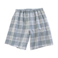 thumbnail image 1 of Women's Shorts Elastic Waist Washed Checkered With Side Pockets Home Gym Shorts, 1 of 3