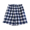 thumbnail image 1 of Women's Shorts Elastic Waist Washed Checkered With Side Pockets Home Gym Shorts, 1 of 3