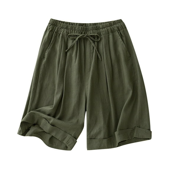 Women's Shorts High Waisted Stretchy Casual Capri Pants Spring Summer Fall Beach Vacation Trendy 2025 with Pockets M-2XL