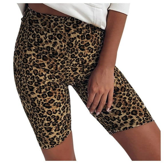 Women's Shorts High Waisted Stretchy Fashion Leopard Print Strethcy Fitness Leggings Tight Sports Yoga Pants Beach Vacation Trendy 2025 S-XL