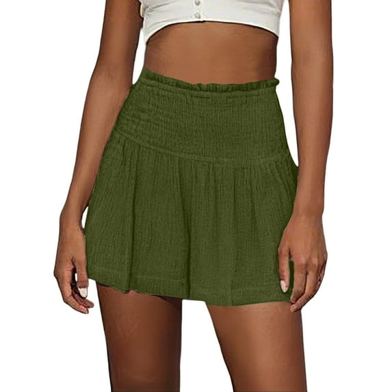 Women's Shorts High Waisted Stretchy Shorts for Women High Waisted Shorts Stretchy Summer Casual Beach Shorts S-2XL