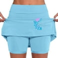 thumbnail image 1 of Women's Shorts High Waisted Stretchy Tennis Skirt Trousers Sports Skirt Side Slit Tennis Skort Trendy Casual Shorts with Pockets S-5XL, 1 of 7