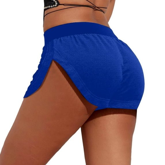 Women's Shorts High Waisted Stretchy Velvet Booty Yoga Sexy Pole Dance Pants Gym Workout Active Slim Fit Rave Bottoms Trendy Casual Shorts S-5XL
