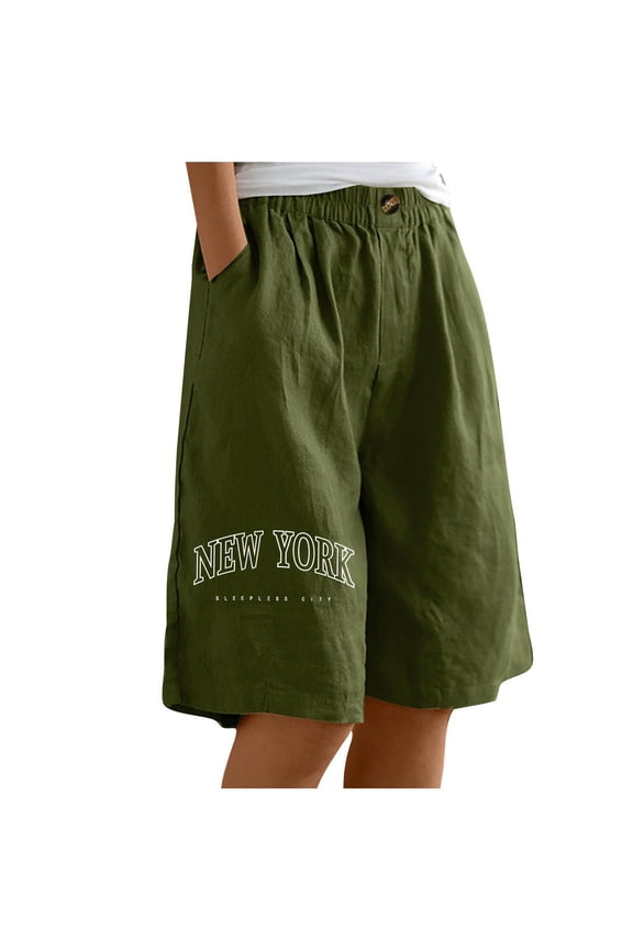 Women's Shorts Paisley Printed Bermuda 5 Inch Inseam High Waisted Casual Summer Bottoms Loose Fit Elastic Waist Ethnic Fashion Shorts