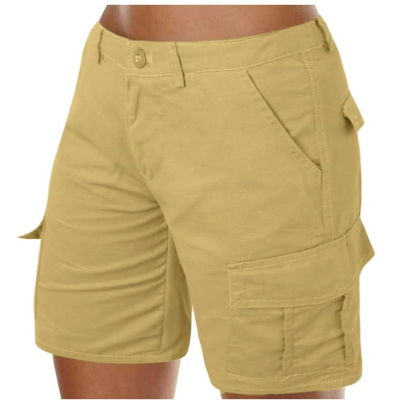 Women's Shorts Plus Size Comfy Lounge Shorts Women's Summer Loose Mini Cargo Shorts with Buttons - Trendy Beachwear for Stylish Outdoor Activities