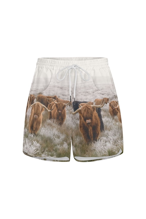 Women's Shorts Printed Pattern Mid Rise Drawstring Elastic Waist Casual Summer Bottoms Fashion Graphic Lounge Shorts