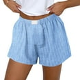 thumbnail image 1 of Women's Shorts Shorts Cute Soft Stripe Print Shorts, 1 of 4