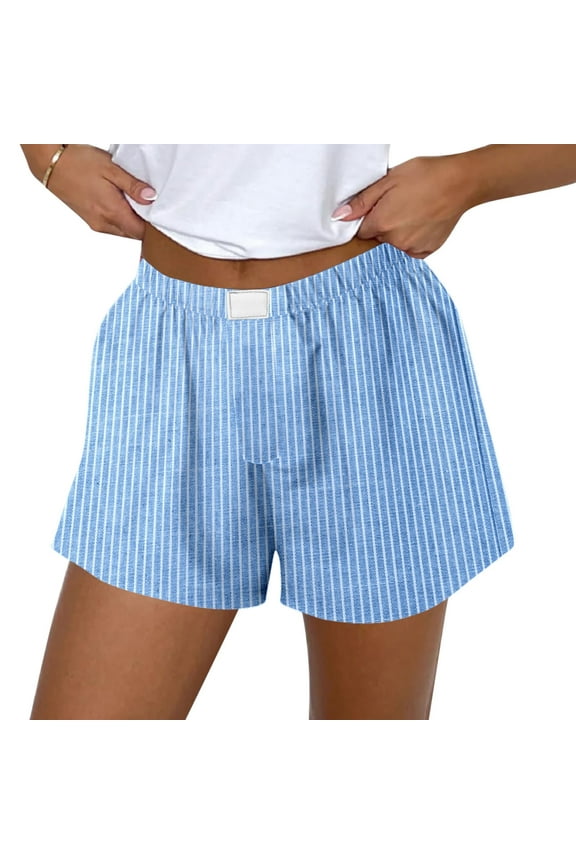 Women's Shorts Shorts Cute Soft Stripe Print Shorts