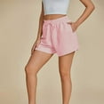 thumbnail image 1 of Women's Shorts Striped Shorts For Women High Waisted Beach Casual Drawstring Pull On Elastic Waist Summer Shorts With Pockets,Pink Women's Shorts XL, 1 of 5