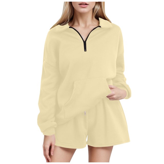 Women's Shorts Suit Fashion 2 Piece Outfits Sweatsuit Oversized Half