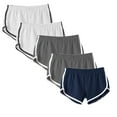thumbnail image 1 of Women's Shorts Summer Casual Striped 5 Pack Elastic Waist Running Gym Shorts Fashion Athletic Workout Shorts (M, Navy 3), 1 of 2