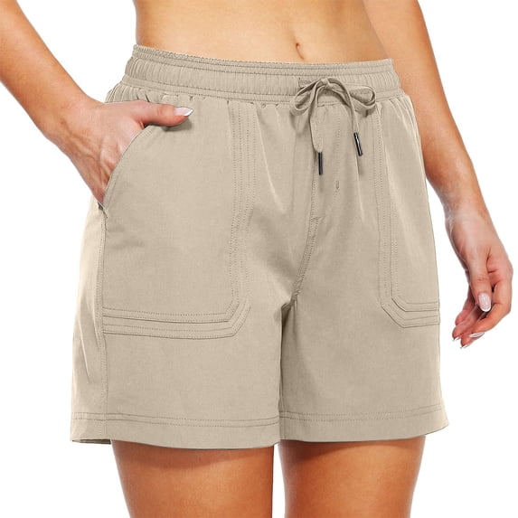 Women's Shorts Summer Outdoor Dry Water Athletic Hiking Quick Shorts Women Shorts Workout Pants,Beige Women's Shorts L