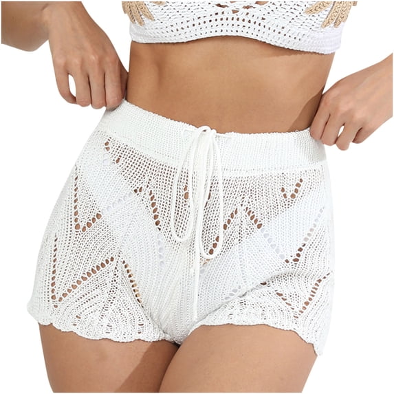 Women's Shorts Swimming Trunks Cover Up for Beach Pool Swimwear Crochet shorts for Women Plus Size