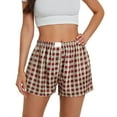 thumbnail image 1 of Women's Shorts Wide Leg High Waisted Loose Wide Leg Retro Checkered Pants Baggy Dressy Casual Womens Jorts S-2XL, 1 of 8