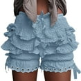thumbnail image 1 of Women's Shorts Wide Leg Layered Cake Stacked Girls Sexy Fashion Casual Summer Jean Shorts S-L, 1 of 5