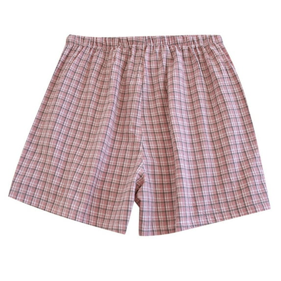 Women's Shorts Wide Leg Summer Thin Washed Cotton Soft Sweat Absorbing Plaid Multi Colored Home Beach Pants Summer Casual Beach Shorts M-XL