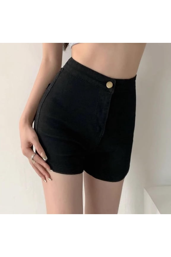 Women's Shorts With Pockets Bermuda Solid Solor Spring Straight Stretch Denim Shorts Versatile Leg Show Long Shorts