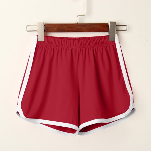 Women's Shorts With Pockets Elastic Waistband Under $10 Free Shipping Casual Home Solid Color Yoga Beach Pants Three-quarter Pants