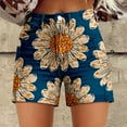 thumbnail image 1 of Women's Shorts Womens Casual High Waist Denim Shorts Relaxed Fit Artretro Printed Floral Shorts With Pockets,Blue Women's Shorts M, 1 of 4