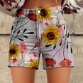 thumbnail image 1 of Women's Shorts Womens Casual High Waist Denim Shorts Relaxed Fit Artretro Printed Floral Shorts With Pockets,Pink Women's Shorts L, 1 of 4