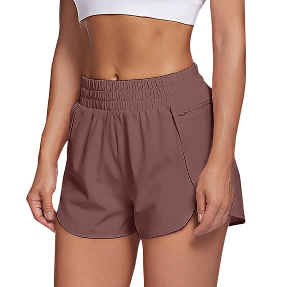 Women's Shorts Womens Running Workout Elastic Waist Pants Shorts Athletic Pocket Pants,Red Women's Shorts S