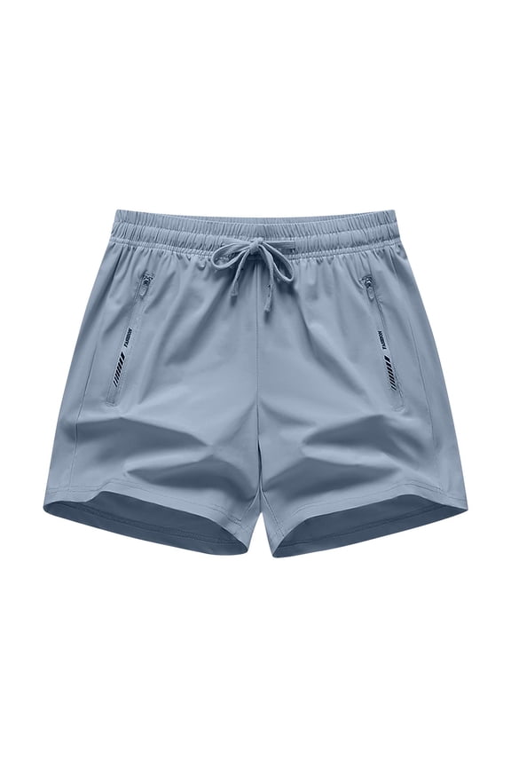 Women's Shorts with Zipper Pocket - Letter Print Drawstring Elastic Waist Casual Shorts Breathable Summer Casual Shorts