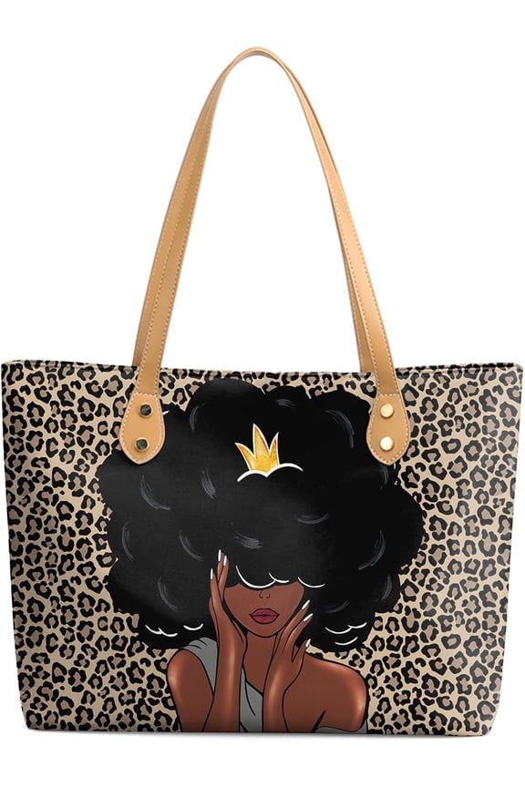 Womens Shoulder Bag African Girl Art Print, Stylish Crossbody Tote, Casual Everyday Handbag for Women