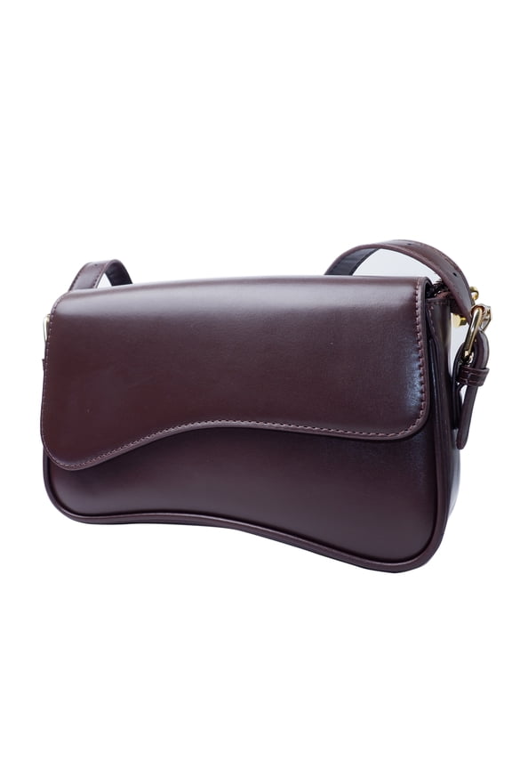 Women's Shoulder Bag, Flap Cover PU Leather Tote Underarm Bag Elegant Sexy Hand Bag Square Bag For Travel Holiday (Brown)