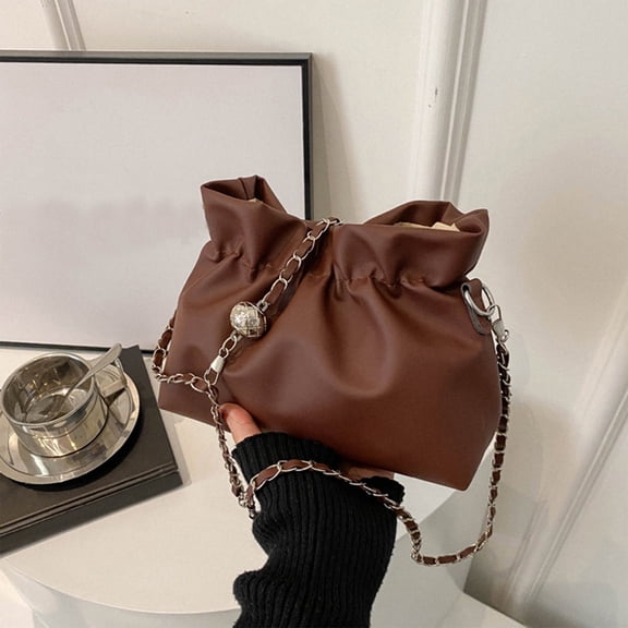 Women's Shoulder Bag Handbag Messenger Purse | PU Leather | Adjustable Strap | Black, White, Silver, Coffee | Compact 20x14x8cm | Stylish Casual Tote for Everyday, Work, Travel