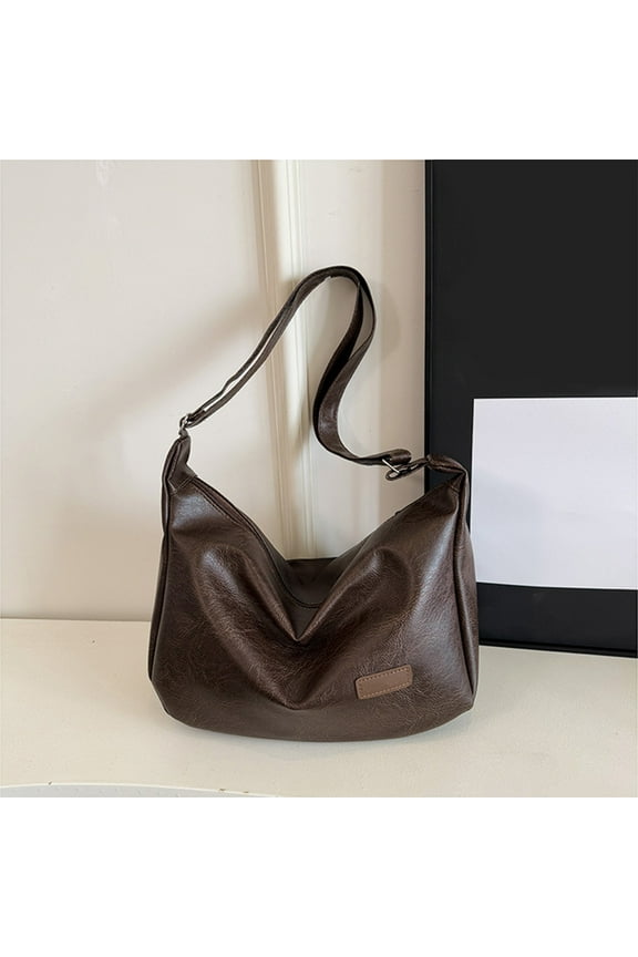 Women's Shoulder Bag Handbag Purse, Versatile Crossbody Tote - Casual Fashion Bag, Adjustable Strap, Fits Wallet Phone, Black Khaki Coffee, 13.4"x9"x5.9"