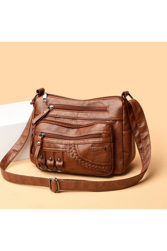 Women's Shoulder Bag, Multi Pocket Fashionable Purse with Large Capacity, Soft Leather Textured Design for Work, Travel, and Everyday Use