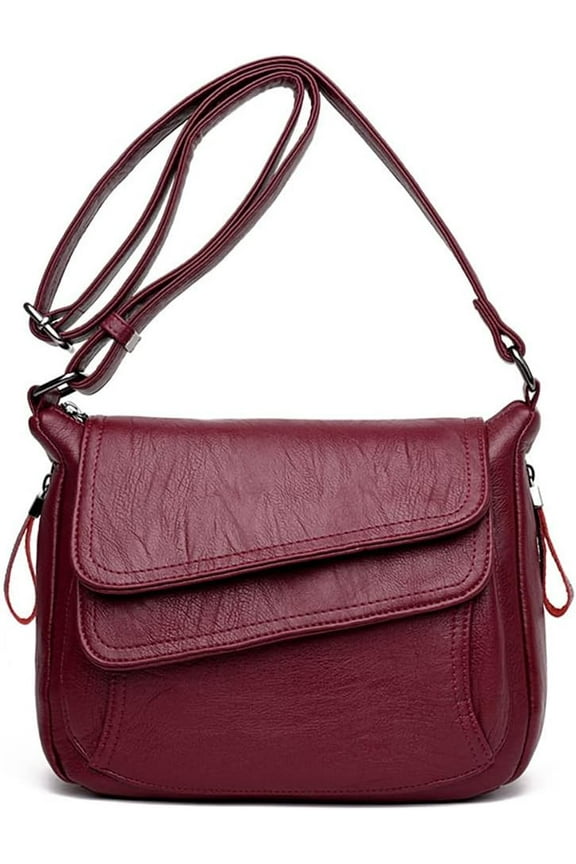 Women's Shoulder Bag Multi Pockets Crossbody Purse Leather Flapover Messenger Satchel Travel Work Handbag
