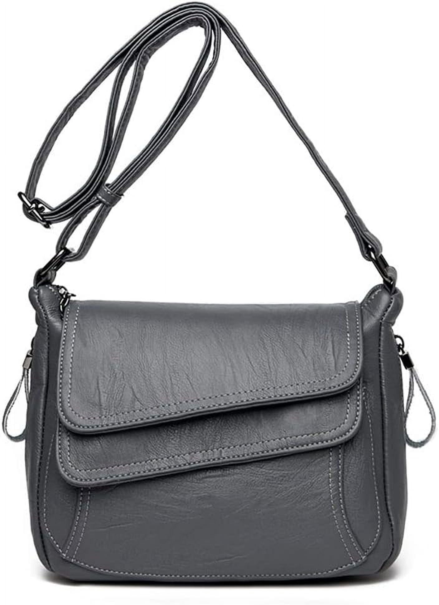 Women's Shoulder Bag Multi Pockets Crossbody Purse Leather Flapover Messenger Satchel  Travel Work Handbag