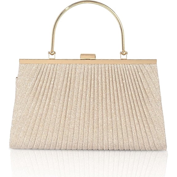 Women's Shoulder Bag Pleated Clutch Purse for Wedding, Prom, Party