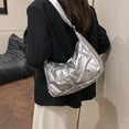 thumbnail image 1 of Women's Shoulder Bag, ZzCityTK Fashion Casual Handbag Messenger Bag, Adjustable Strap PU Leather Crossbody Tote for Work Travel Shopping, Silver, 1 of 6