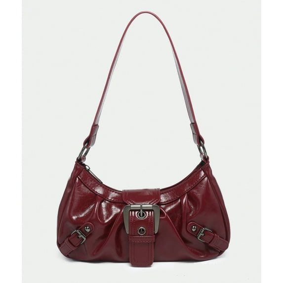 Women’s Shoulder Bags Y2K Vintage Gothic PU Leather Mini Handbag Chic Belt Buckle Totes Lightweight For Spicy Girls Daily Use Work Shopping Date Travel Fashion Designer Female Small Underarm Purse