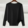 thumbnail image 1 of Women's Off Shoulder Batwing Sleeve Sweater, Plus Size Knit Pullover Top, Elastic One Shoulder Neck Long Sleeve Blouse, Comfortable Loose Fit Tunic for Women Black XL, 1 of 8