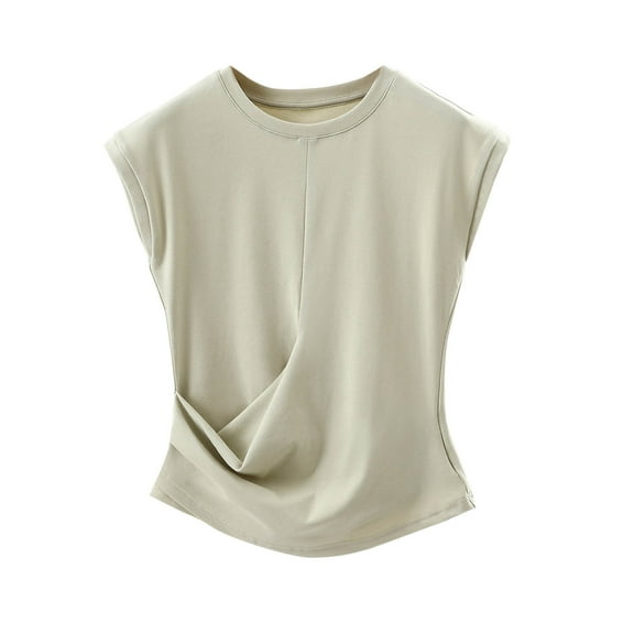 Women's Shoulder Pad Tank Top Modal Sleeveless Shirts Scooped Neck Trends Camisole Solid Basic Cami Formal Dressy Vest Business Work Office Blouses Beach Outfits