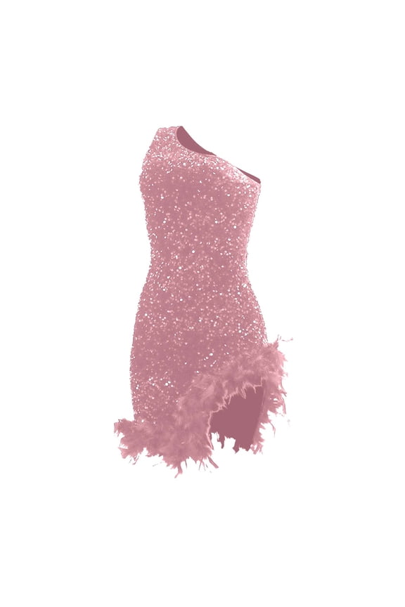 "Women's Off Shoulder Sequin Feather Bodycon Dress With Side Split Elegant Evening Gown For Parties" Long Slit Dress plus Size Trumpet Wedding Dresses Long Gown Dresses Designer Wedding Dresses for