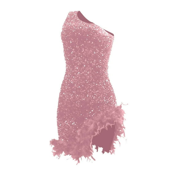 "Women's Off Shoulder Sequin Feather Bodycon Dress With Side Split Elegant Evening Gown For Parties" Long Slit Dress plus Size Trumpet Wedding Dresses Long Gown Dresses Designer Wedding Dresses for