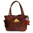 thumbnail image 1 of Women's Shoulder Tote Bag Office Purse Genuine Leather Laptop Brown Satchel Handbag, 1 of 6