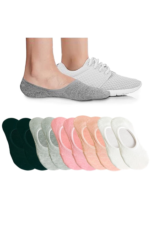 Women's No Show Socks Solid Color Anti Slip No Show Socks Womens Ultra Low Cut Liners Non Slip Footies for Flats Hidden Invisible Casual Boat Sock Summer Breathable Sports Boat Socks White One Size