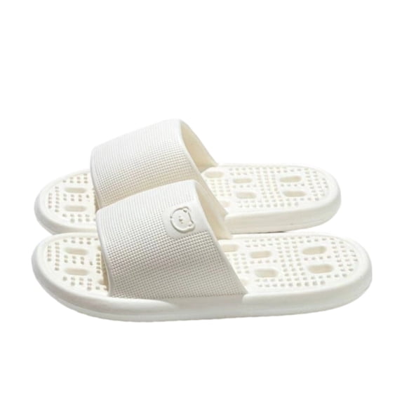 Women's Shower Shoes with Drainage Holes Cute Embossed Shower Slides EVA Non‑Slip Quick‑Dry Indoor Sandals for Bath Shower Use