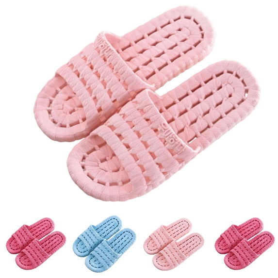 Women's Shower Slide Sandals Casual Spring Summer Non Slip Drainage Plastic Slippers Solid Color Open Toe Waterproof House Shoes for Bathroom Hotel Spa Indoor Outdoor Use