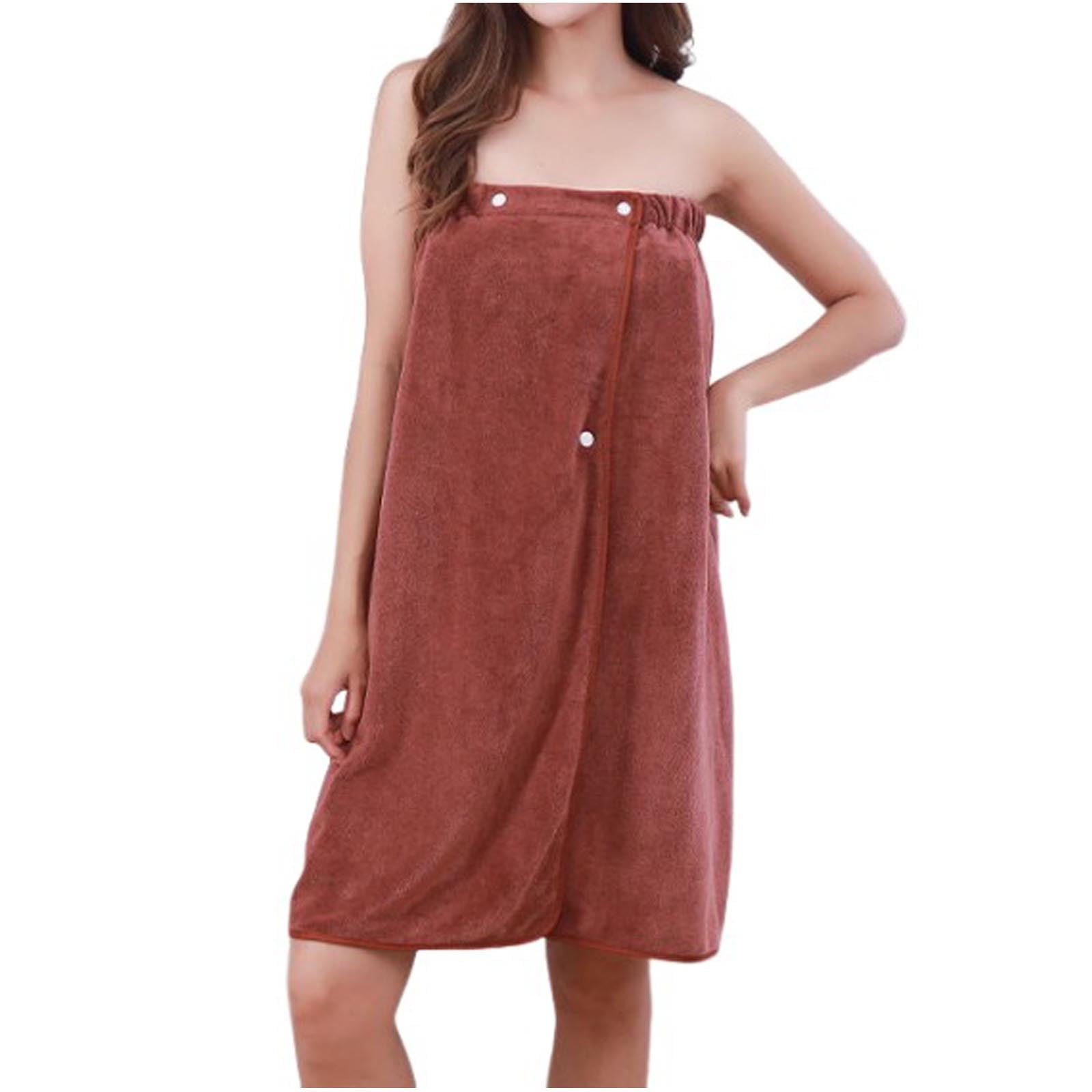 Oplxuo Strapless Shower Robe for Women Striped Bath Body